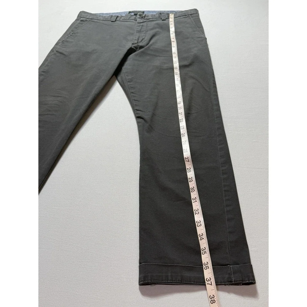 Banana Republic Men's Skinny Fit Stretch Chino Pants Gray 34W Flat Front